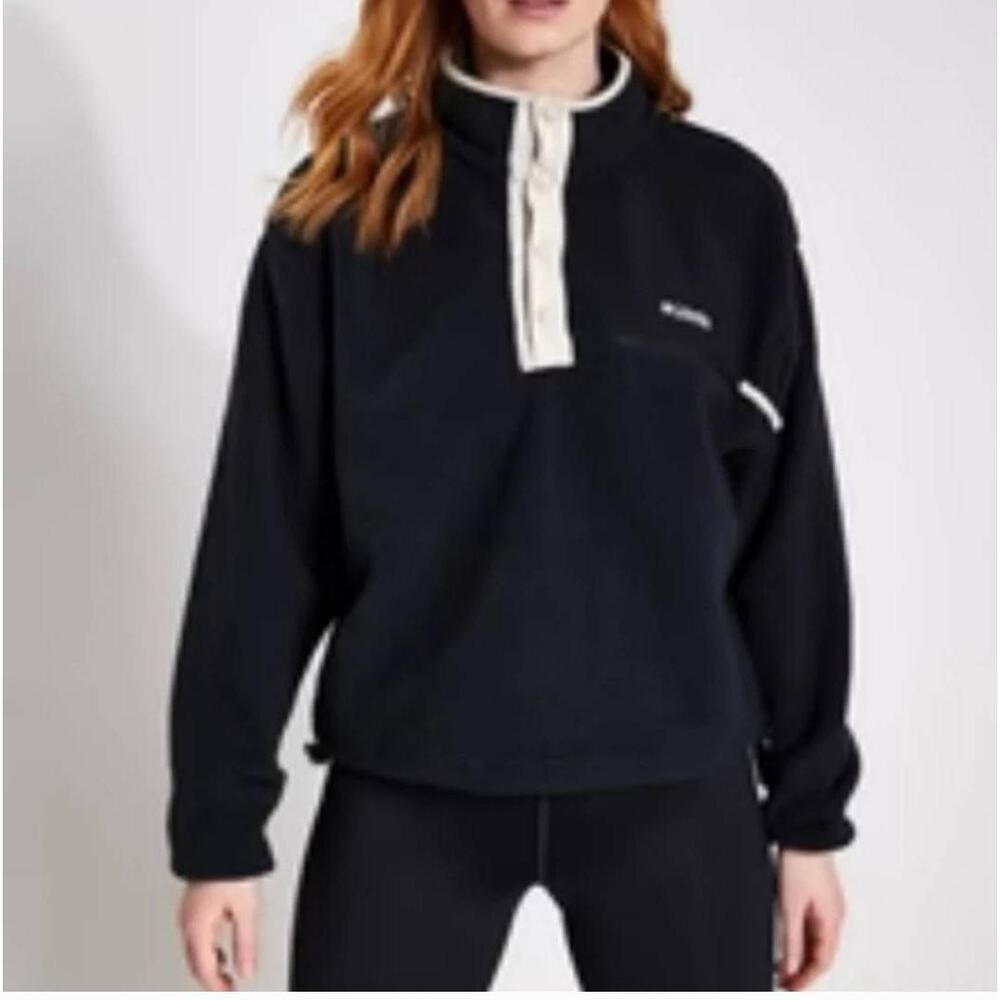 Columbia Black Cowl Neck Jacket Cozy Fleece Design